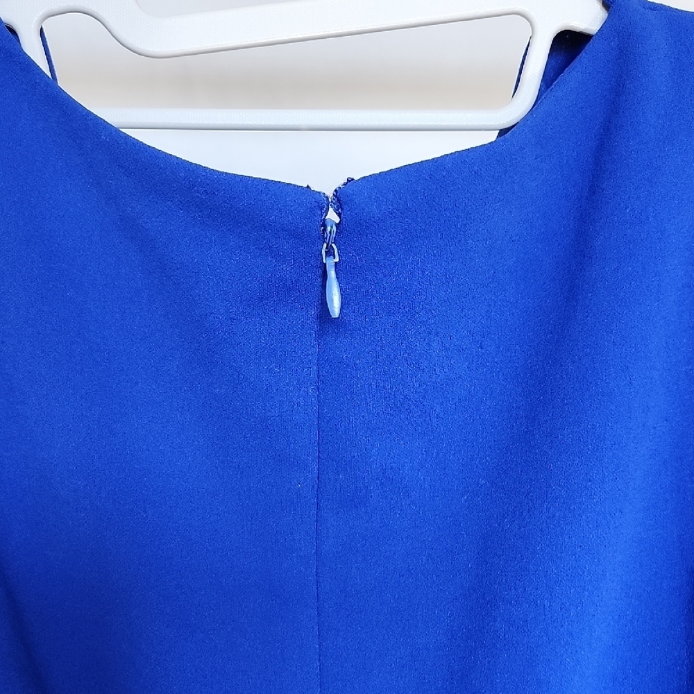 Shelby Palmer Vibrant Blue Cowl Neck Dress NWT Size 10 Wedding Guest Long Sleeve - Picture 8 of 8